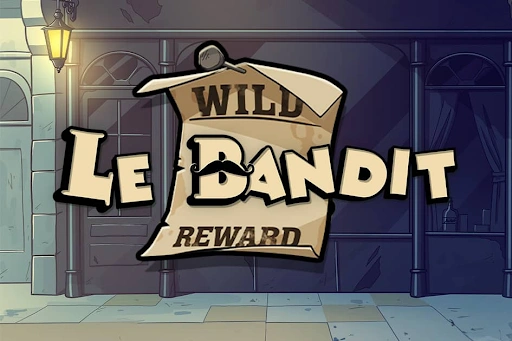 Le Bandit slot logo on wanted poster with Wild symbol and Paris background